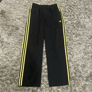 uncuffed straight leg adidas sweatpants black/gold